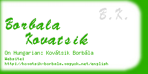 borbala kovatsik business card